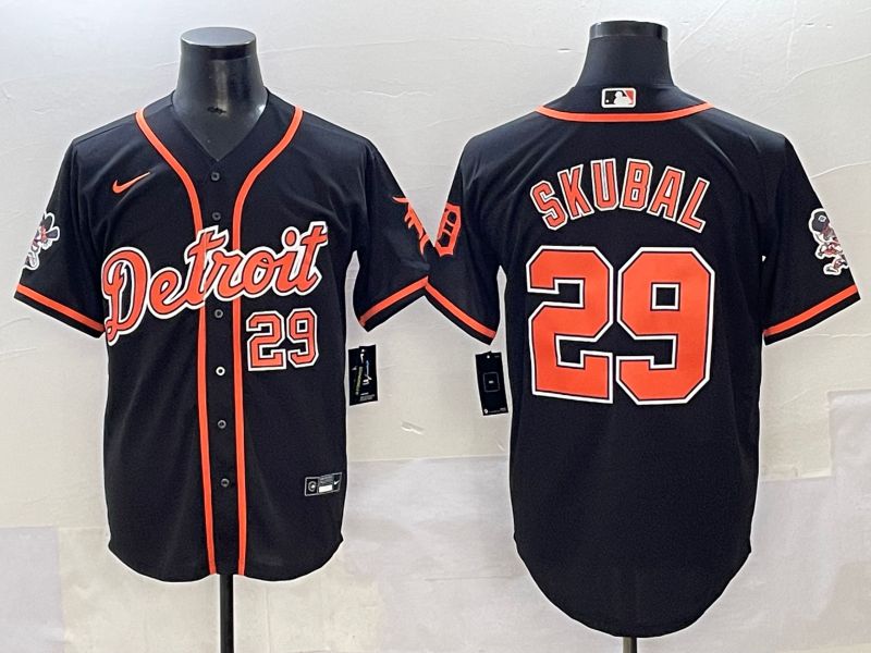 Men 2025 Detroit Tigers #29 Skubal Black Joint Name Nike MLB Jersey style 1->detroit tigers->MLB Jersey